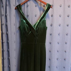 Revelry Deep Green Velvet Maxi Dress
